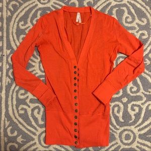 Medium Colorstory orange snap Cardigan